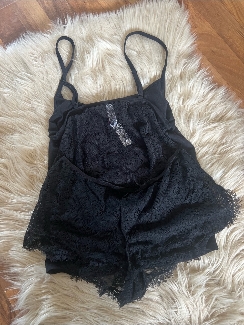 Adore Me Black Lace Cami & Short Set